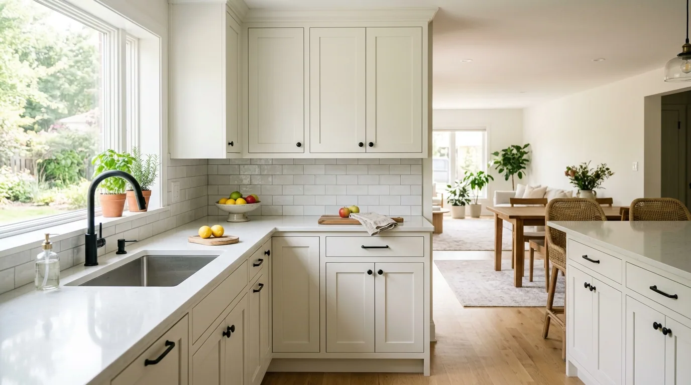 The finished result of professional cabinet painting: the completed work looking clean, correct and — Decatur, IL